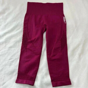 Gymshark Energy Seamless Cropped Leggings Beet Red Maroon M